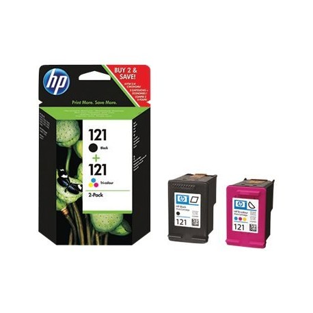 HP 121 Combo-pack Black/Tri-color Ink Cartridges