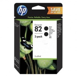 HP 82 69ml Black Ink Crtg 2-Pack
