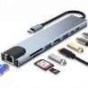 CONVERTISSEUR TYPE C TO 8EN1(RJ45+HDM+SDTF+TypeC+USB*2+PD)