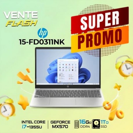 HP 15-fd0311nk – Pc Portable i7 13È GÉN 16Go 1To SSD Silver
