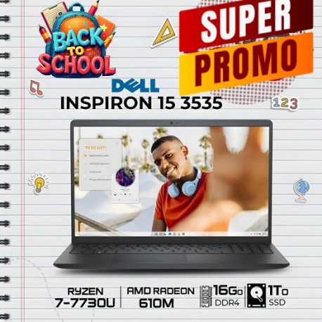 Pc Portable DELL Inspiron 15 3535 Rayzen 7 16Go 1To SSD Noir