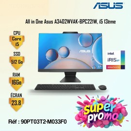 Pc All in One Asus A3402WVAK-BPC221W, i5-13ème, 16Go, 512G ssd - 24" FHD