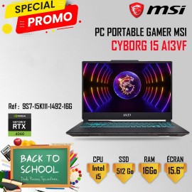 PC Portable Gamer MSI Cyborg 15 A13VF i5 13è Gén 16Go RTX 4060