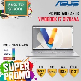 Pc Portable Asus VivoBook 17 X1704VA / i7 13è Gén / 16 Go / Win11 / Silver