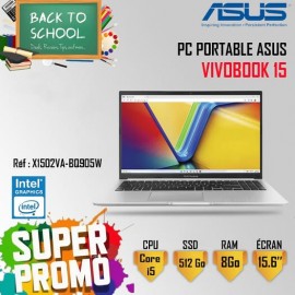 Pc Portable Asus Vivobook 15 X1502VA, I5-13è, 8G, 512G ssd, 15.6" FHD - Silver