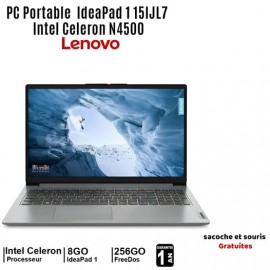 Pc Portable Lenovo IdeaPad 1 15IJL7 / Celeron N4500 / 8 Go / 256 Go SSD / Gris