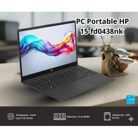 PC Portable HP 15-fd0438nk i3 13è Gén 8Go 512Go SSD - Noir
